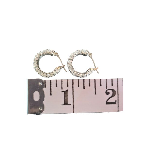 Vintage Monet Crystal Hoop Earring - Picture 8 of 8